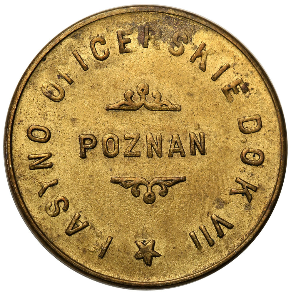 Poznań - 5 złotych Kasyna Oficerskiego Dowódca Okręgu Korpusu nr VII - Rzadkie